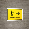 Prayer Room With Right Arrow Yellow Landscape - Wall Sign