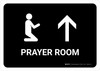 Prayer Room With Up Arrow Black Landscape - Wall Sign