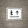 Prayer Room With Up Arrow White Landscape - Wall Sign