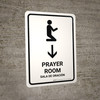 Prayer Room With Down Arrow White Bilingual Spanish Portrait - Wall Sign