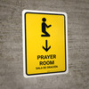 Prayer Room With Down Arrow Yellow Bilingual Spanish Portrait - Wall Sign Prayer Room With Down Arrow Yellow Bilingual Spanish Portrait - Wall Sign