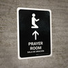 Prayer Room With Up Arrow Black Bilingual Portrait - Wall Sign