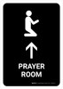 Prayer Room With Up Arrow Black Portrait - Wall Sign