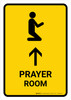 Prayer Room With Up Arrow Yellow Portrait - Wall Sign