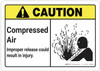 Caution: Compressed Air ANSI - Wall Sign Caution: Compressed Air ANSI - Wall Sign