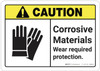 Caution: Corrosive Materials ANSI - Wall Sign