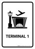 Terminal 1 White Spanish Portrait - Wall Sign