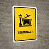 Terminal 1 Yellow Spanish Portrait - Wall Sign