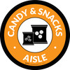 Candy & Snacks Aisle Circle - Floor Sign Candy & Snacks Aisle Circle - Floor Sign