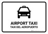 Airport Taxi White Bilingual Spanish Landscape - Wall Sign