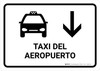 Airport Taxi With Down Arrow White Spanish Landscape - Wall Sign