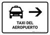 Airport Taxi With Right Arrow White Spanish Landscape - Wall Sign