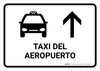 Airport Taxi With Up Arrow White Spanish Landscape - Wall Sign