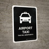 Airport Taxi Black Bilingual Spanish Portrait - Wall Sign