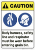 Caution: Grain Bin PPE ANSI - Wall Sign Caution: Grain Bin PPE ANSI - Wall Sign