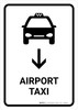 Airport Taxi With Down Arrow White Portrait - Wall Sign