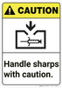 Caution: Sharps Handling ANSI - Wall Sign Caution: Sharps Handling ANSI - Wall Sign