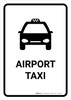 Airport Taxi White Portrait - Wall Sign