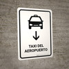 Airport Taxi With Down Arrow White Spanish Portrait - Wall Sign