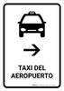 Airport Taxi With Right Arrow White Spanish Portrait - Wall Sign