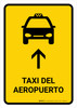 Airport Taxi With Up Arrow Yellow Spanish Portrait - Wall Sign