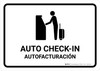 Auto Check In White Bilingual Spanish Landscape - Wall Sign