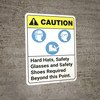 Caution: Hard Hats Safety Glasses Shoes Required ANSI - Wall Sign Caution: Hard Hats Safety Glasses Shoes Required ANSI - Wall Sign