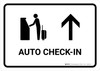Auto Check In With Up Arrow White Landscape - Wall Sign Auto Check In With Up Arrow White Landscape - Wall Sign