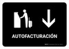 Auto Check In With Down Arrow Black Spanish Landscape - Wall Sign