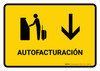 Auto Check In With Down Arrow Yellow Spanish Landscape - Wall Sign
