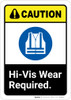 Caution: Hi Vis Wear Required ANSI - Wall Sign Caution: Hi Vis Wear Required ANSI - Wall Sign