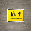Auto Check In With Up Arrow Yellow Spanish Landscape - Wall Sign