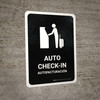 Auto Check In Black Bilingual Spanish Portrait - Wall Sign
