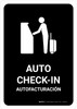 Auto Check In Black Bilingual Spanish Portrait - Wall Sign