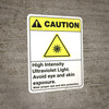 Caution: High Intensity Ultraviolet Light ANSI - Wall Sign