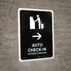 Auto Check In With Right Arrow Black Bilingual Spanish Portrait - Wall Sign Auto Check In With Right Arrow Black Bilingual Spanish Portrait - Wall Sign
