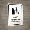 Auto Check In White Bilingual Spanish Portrait - Wall Sign