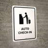 Auto Check In White Portrait - Wall Sign Auto Check In White Portrait - Wall Sign