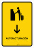 Auto Check In With Down Arrow Yellow Spanish Portrait - Wall Sign Auto Check In With Down Arrow Yellow Spanish Portrait - Wall Sign