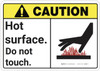 Caution: Hot Surface Do Not Touch ANSI - Wall Sign