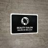 Beauty Salon Black Bilingual Spanish Landscape - Wall Sign