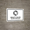Beauty Salon White Bilingual Spanish Landscape - Wall Sign