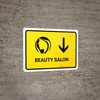 Beauty Salon With Down Arrow Yellow Landscape - Wall Sign