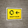 Beauty Salon With Left Arrow Yellow Landscape - Wall Sign Beauty Salon With Left Arrow Yellow Landscape - Wall Sign