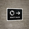 Beauty Salon With Right Arrow Black Landscape - Wall Sign