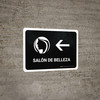 Beauty Salon With Left Arrow Black Spanish Landscape - Wall Sign