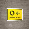 Beauty Salon With Left Arrow Yellow Spanish Landscape - Wall Sign