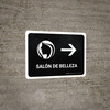 Beauty Salon With Right Arrow Black Spanish Landscape - Wall Sign