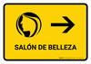 Beauty Salon With Right Arrow Yellow Spanish Landscape - Wall Sign Beauty Salon With Right Arrow Yellow Spanish Landscape - Wall Sign