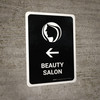 Beauty Salon With Left Arrow Black Portrait - Wall Sign